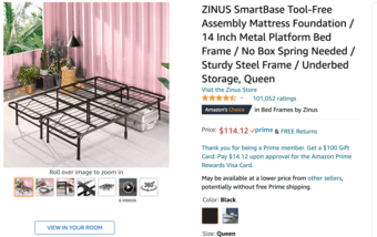 Queen Platform Bedframe + Mattress 1
