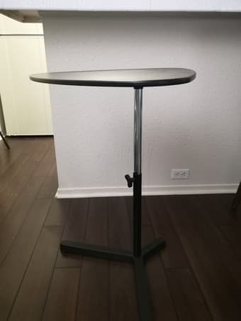 small adjustable height single stand table 2