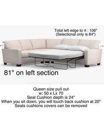 2-pcs Sectional Sleeper Sofas with Queen Size Pull out sofa bed 2