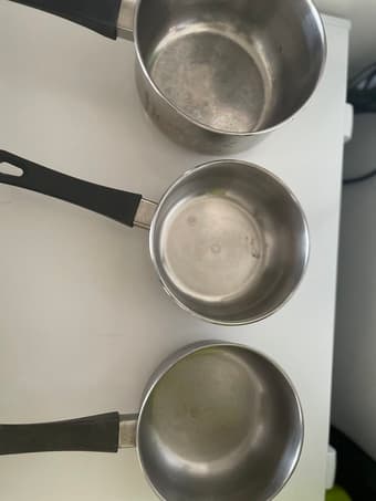 Stainless steel pans x 3 2