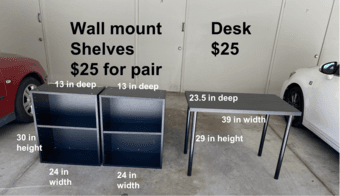 Desk + 2 Heavy Duty Wall Mount Book Shelves 1