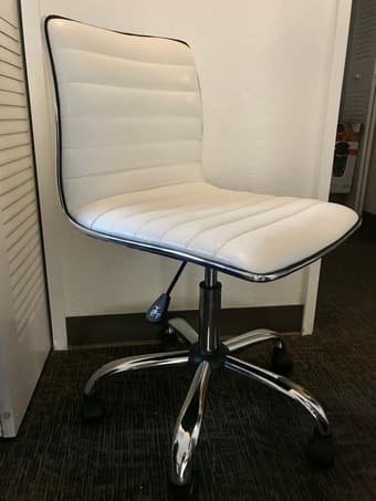 White leather office chair 1