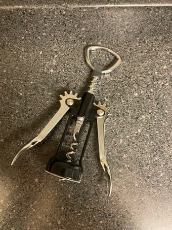 Can opener, Corkscrew, plastic bowls, kitchen utensils 1