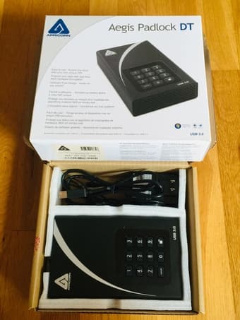 3TB hardware encrypted (AES) hard drive with padlock, like new 2