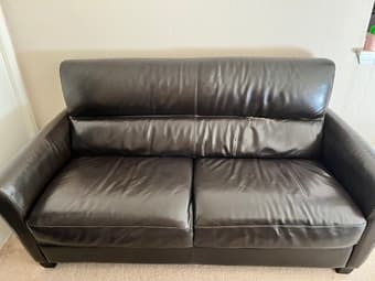 Black leather couch 1