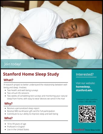Participate in Paid Stanford Sleep Research 1