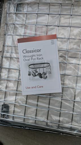 Brand new: Classicor Wrougt Iron Oval Pot Rack 1