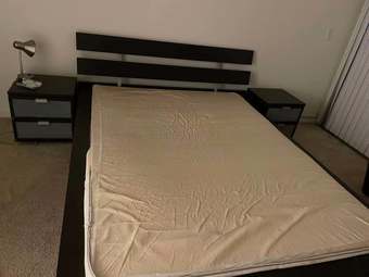 ikea queen size bed with two drawers for sale 1