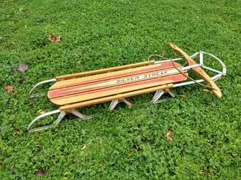 vintage Silver Streak snow sled 1