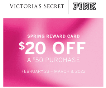 Victoria Secret $20 Off Reward Card for Sale - $5 1