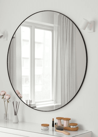 IKEA LINDBYN, Mirror, black 31” Frameless 1