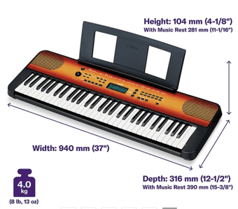 Yamaha PSR-E360 61-Key Portable Keyboard Maple 1