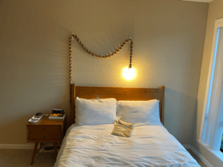 Brand-new Wayfair full bed frame & matching bedside table 3