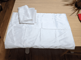 2 white satin pillowcases 1