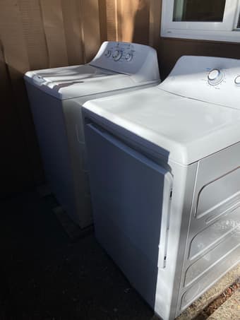 GE Washer/Dryer w/ Covers and Extended Tubing 1