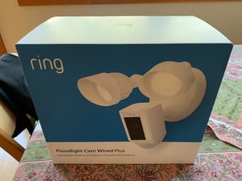 Ring Floodlight Cam Plus Outdoor Wired 1080p Camera - White, NEW!! 1