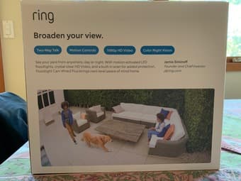 Ring Floodlight Cam Plus Outdoor Wired 1080p Camera - White, NEW!! 2