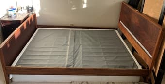 Twin Size Wooden Bed Frame with Spring Box 1
