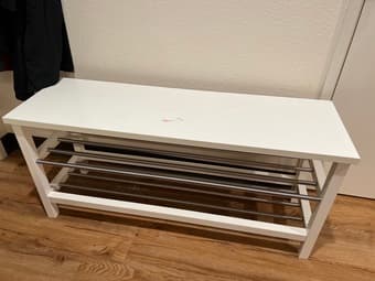 Bench with shoe storage, white 2