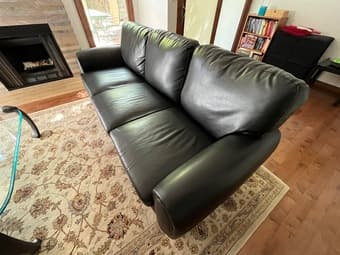85" Black Couch For Sale + Free Leather Chair 1