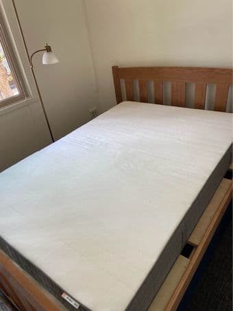 Full size bed frame + ikea bed mattress 1