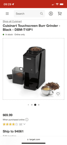 Cuisinart Touchscreen Coffee Bean Grinder 3