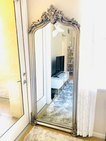 Elegant champagne/silver floor mirror 1