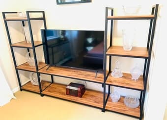 Beautiful compact wooden entertainment center for 43inch TVs 1