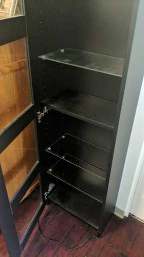 Black wood display cabinet 1