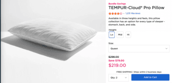 TEMPUR-Cloud® Pro Pillow 2