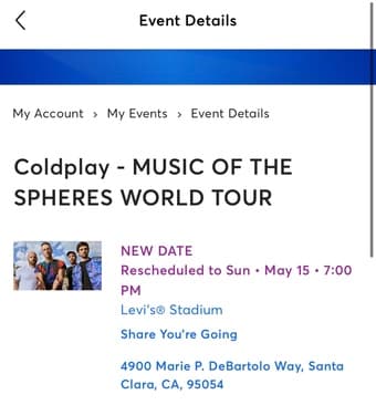 Coldplay Live Concert tickets (two seats) (5/15, 7pm @Santa Clara) 1