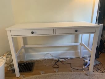WHITE IKEA DESK AND CHAIR FOR SALE 1
