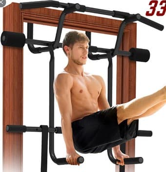 Pull up bar for doorway w/ attachment for dips 1