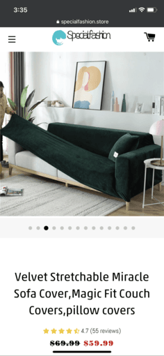 brand-new velvet sofa cover (green, stretchable) 1