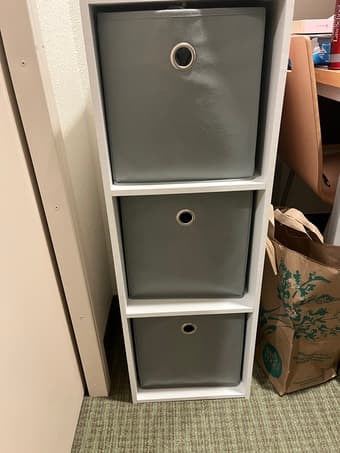 Cube Shelves with fabric baskets 2