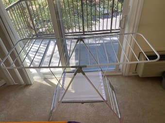 Heavyduty gullwing drying rack (horizontal) + Vertical fold steel rack 1