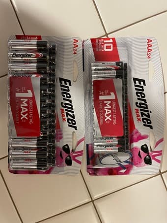 Energizer Max batteries -- 24 AAA and 24 AA 1