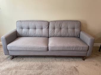 Prompt Upholstered Fabric Sofa Light Gray 1