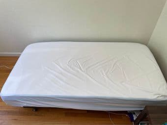 Mattress, bedframe, laundry basket for sale! 1