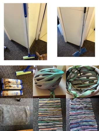 Moving sales: carpets, bike helmet and mop 1