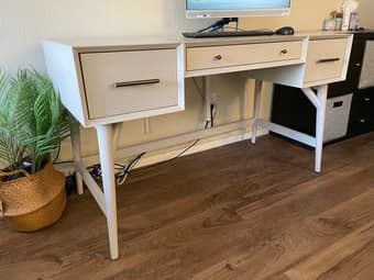 West Elm Mid-Century Desk, Pebble 1