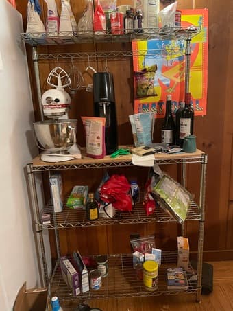 Kitchen prep rack with storage shelves 1
