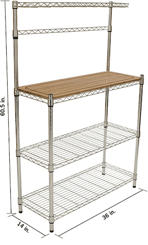Kitchen prep rack with storage shelves 3