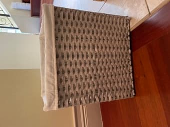 Grey lined + wicker storage bins 3