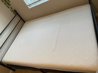 Modern bed frame and full sized 6" memory foam mattress 3