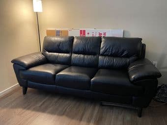Black leather couch 1