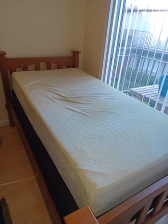 Tempurpedic Twin XL bed, box spring and frame 1
