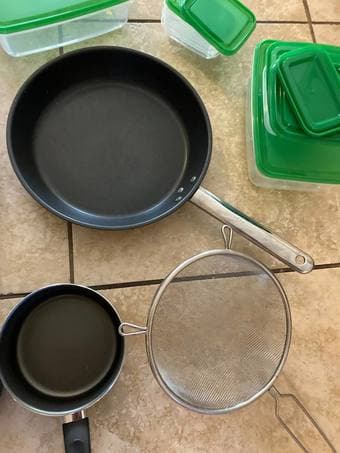 Pan + pots + strainer + plastic containers IKEA 2