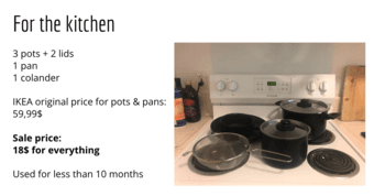 Pots, pans and colander 1
