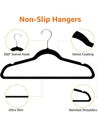 Velvet slim profile nonslip hangers 1